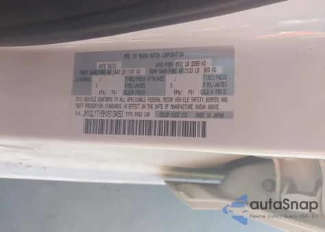 2021 Mazda Mazda6 Grand Touring z USA, uszkodzony, nr VIN JM1GL1TY6M1613463